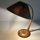 Vintage Scandinavian Lamp, Wood Brass Sisal