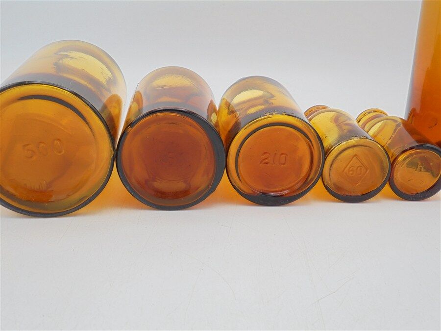 Set of 6 bottles of apothecary