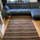 Romanian vintage carpet with stripes, made by hand in wool