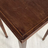 Square mahogany table and mahogany veneer