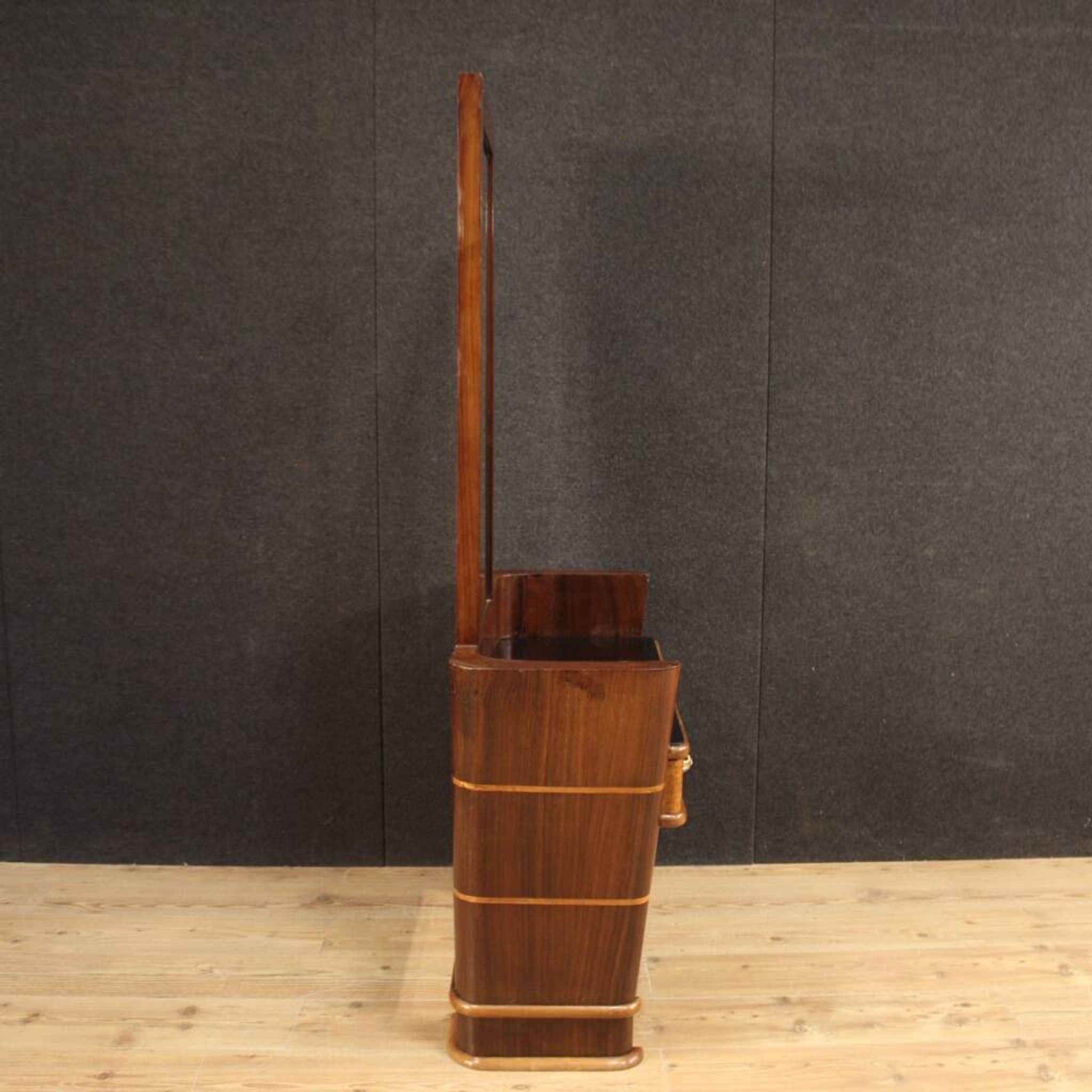 Italian wood design cheval mirror from 70s