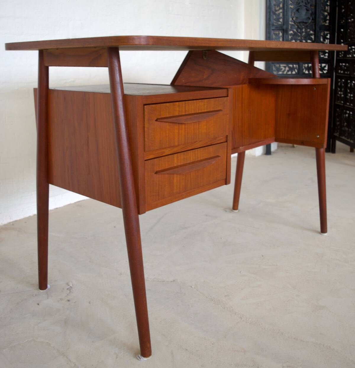 Teak Desk By Gunnar Nielsen For Tibergaard, 1960s.