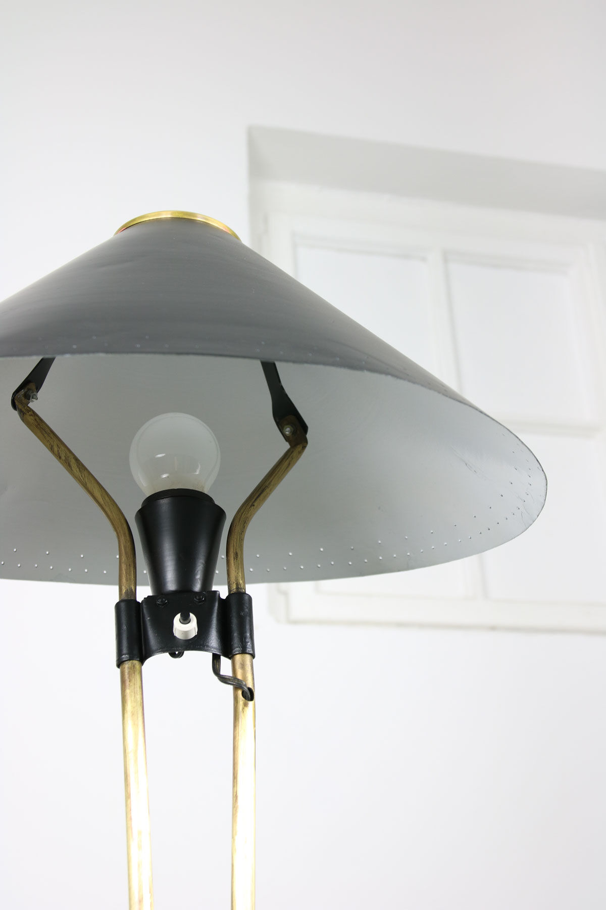 Mid-century brass floor lamp