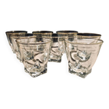 Vintage water or wine glasses with gold rims