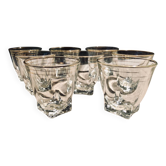 Verres à eau ou vin vintage aux liserés dorés