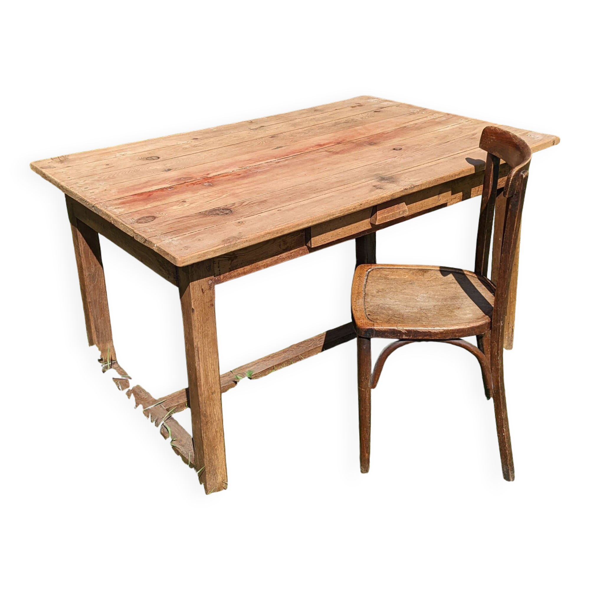 Old farmhouse table with drawer
