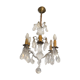 6-light chandelier with crystal pendants on bronze frame, Louis XV style