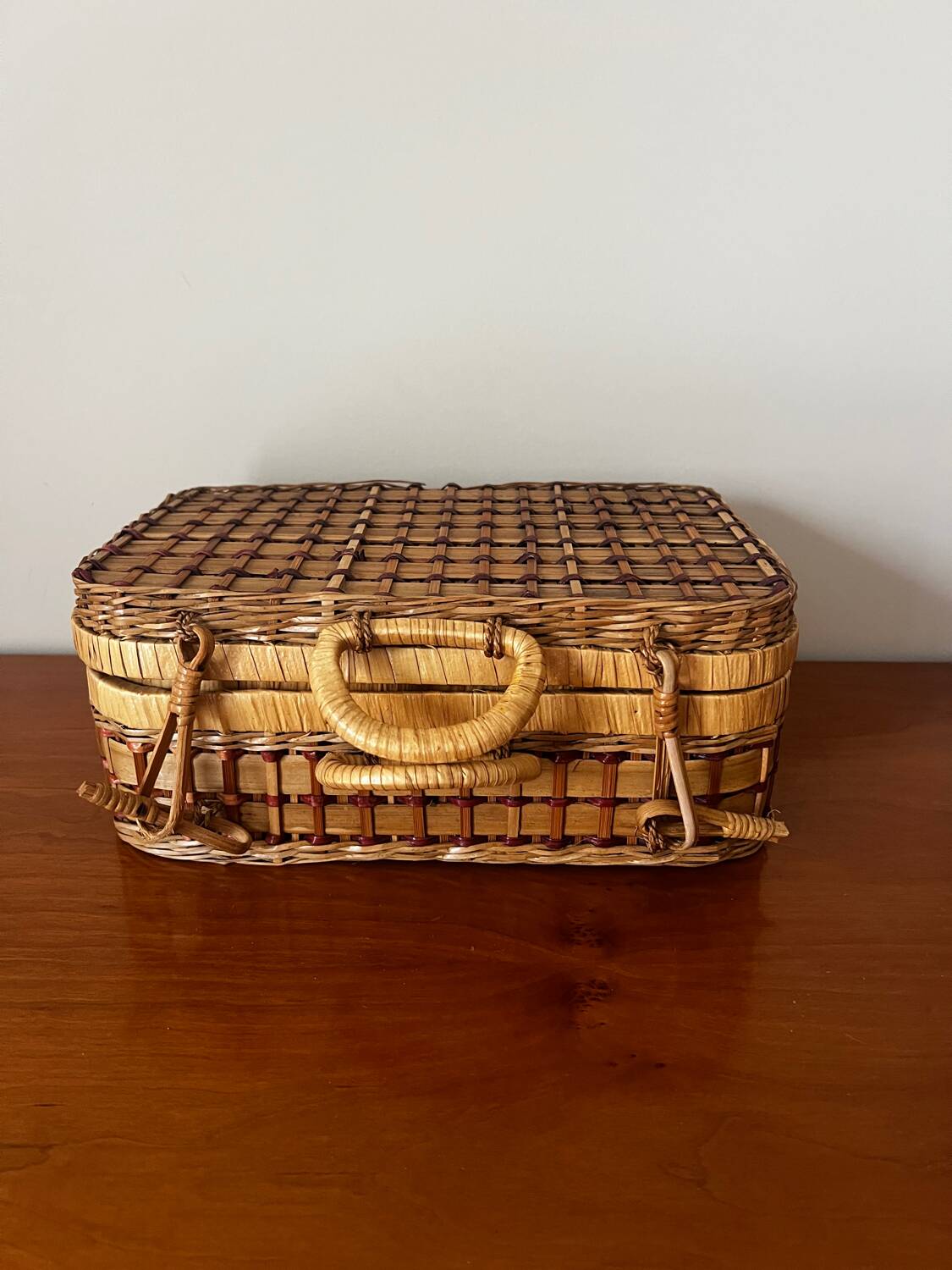 Small wicker suitcase
