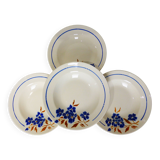 4 vintage Badonviller deep plates 211249