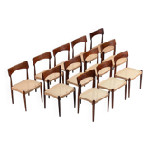12 chaises de salle à manger Bernhard Pedersen par Christian Linnebergs, Danemark 1960