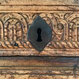 Antique Carved wooden chest with plant motif Renaissance period