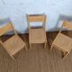 3 brutalist children's chairs from the 1980s in ash.