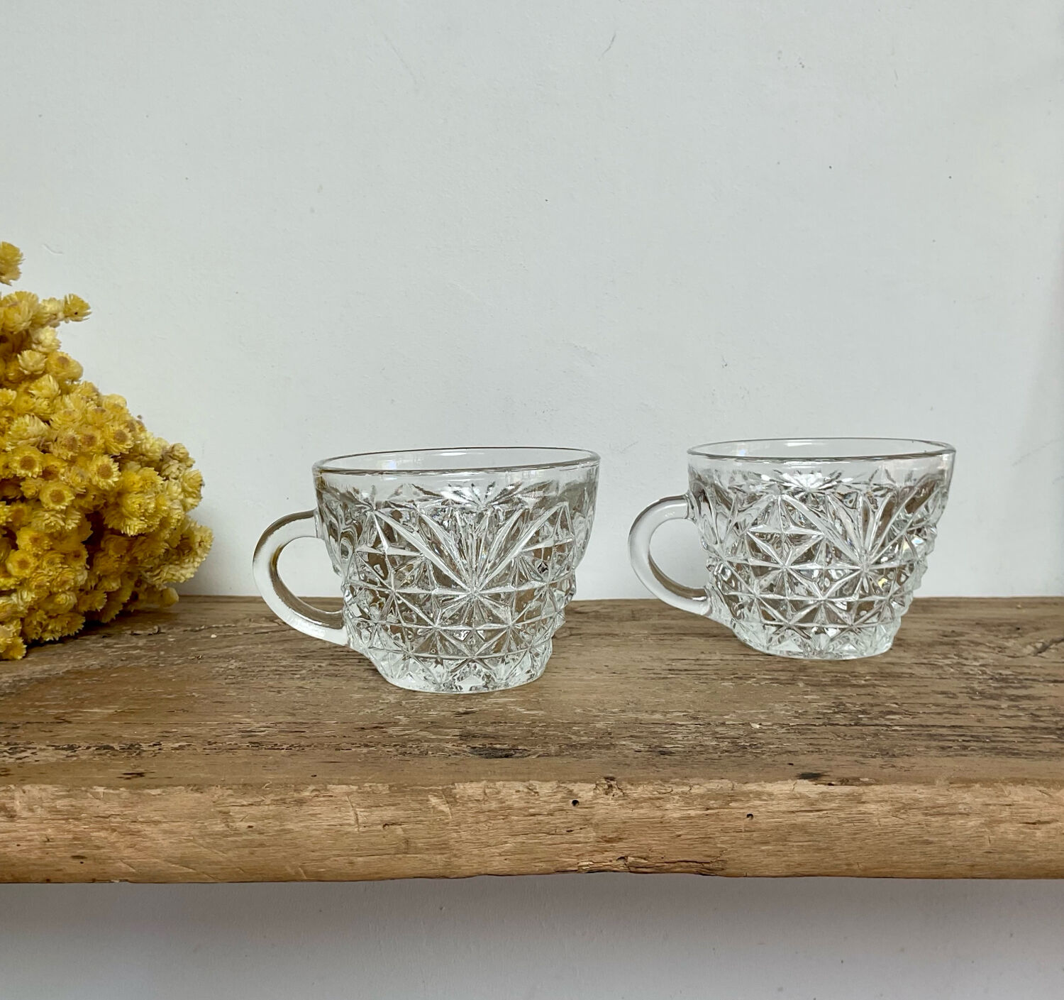 Set of 4 cut glass cups