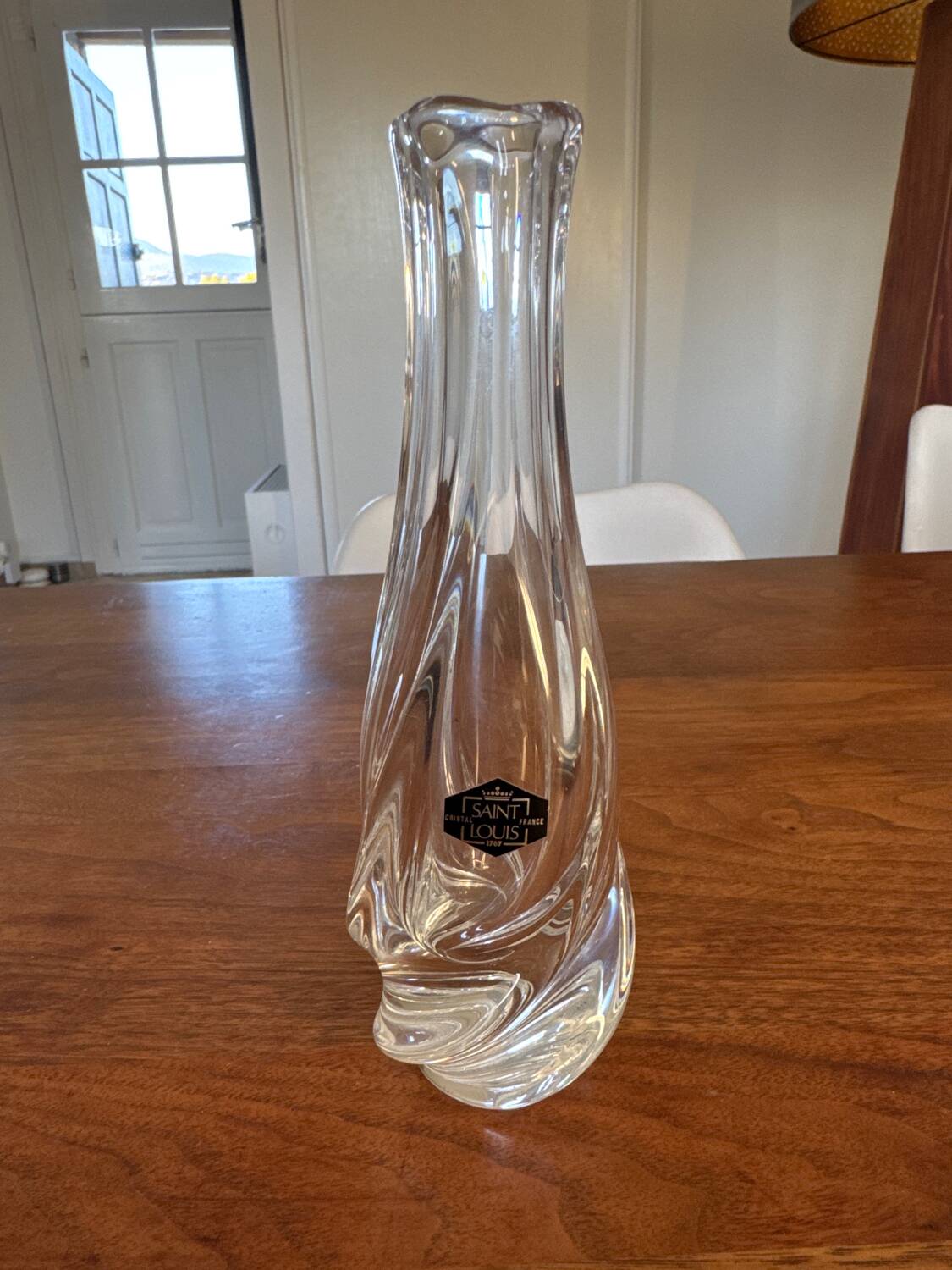 Saint-Louis crystal soliflore – Sculptural design – H 19.5 cm