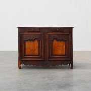 Rare French provincial carved cabinet or buffet with great patina, dated 18