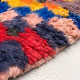 Moroccan Berber rug Boujaad corridor with multicolored patterns 288x84cm
