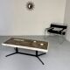 Old mosaic stone coffee table from the 70s with vintage metal legs