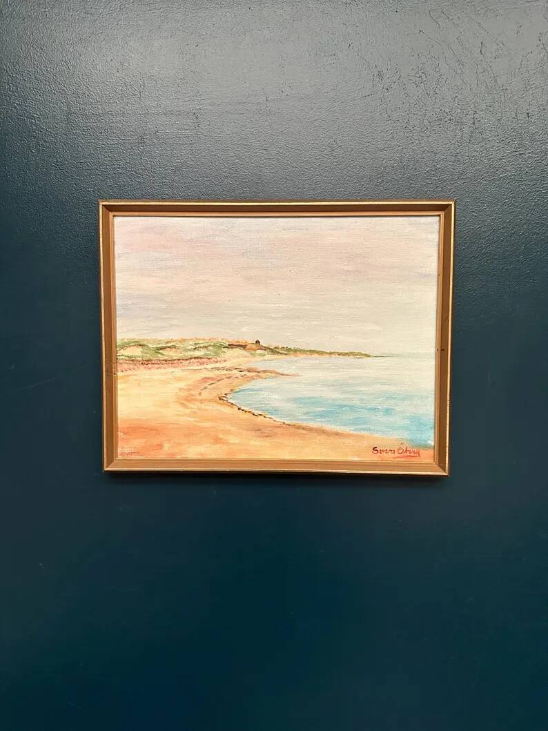 Original Swedish Oil on Canvas - "Côte" by Svan Öberg - Signed - Vintage and Framed - 49 x 38 cm (19.3" x 15")