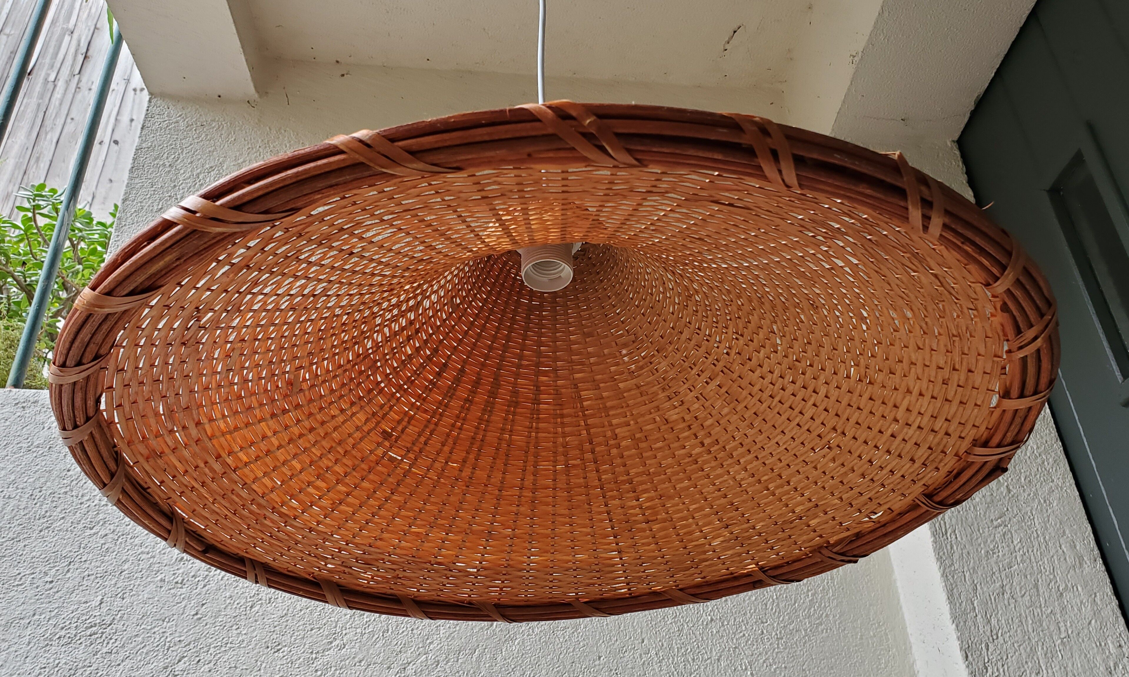 Rattan hanging lamp 1970