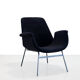 Vintage Italian armchair in black velvet attributed to Gastone Rinaldi