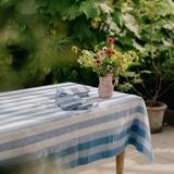 Blue Stripe Tablecloth: 240cm x 170cm