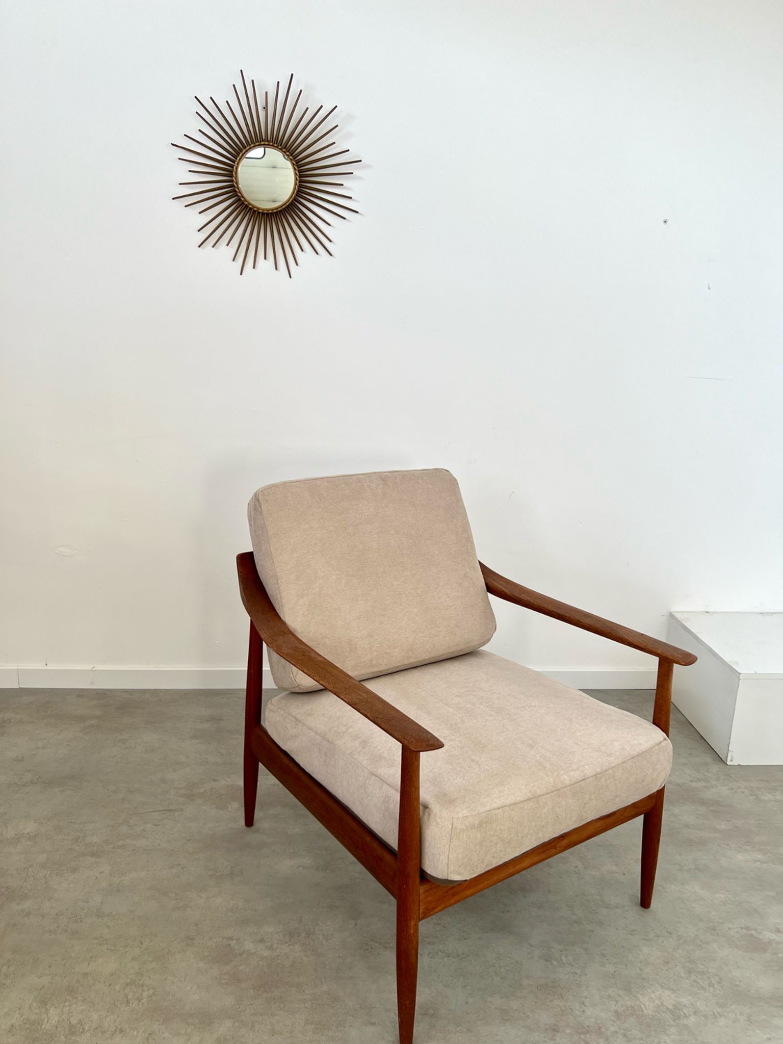 Old vintage teak armchair design Walter Knoll for Knoll Antimott Germany 1960s