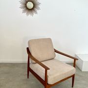 Old vintage teak armchair design Walter Knoll for Knoll Antimott Germany 1960s