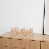 Set of six glasses, Italian design, 1960s, manufactured in Italy