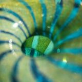 Vintage 1976 Mdina Glass Ming Bulbous Vase Blue and Yellow Swirl Hand Blown