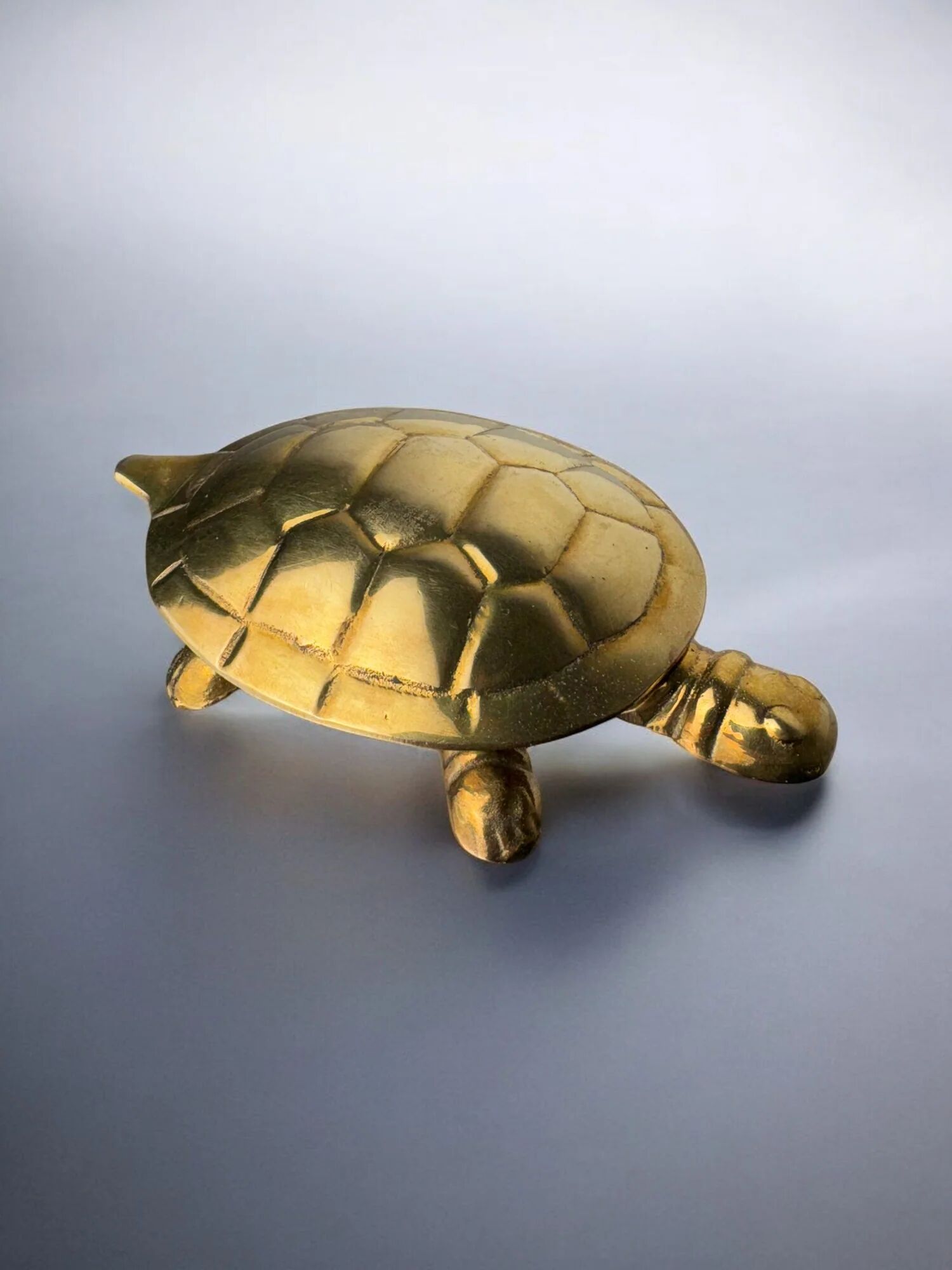 Regency turtle jewellery box in brass, Italy, 1970s