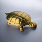 Regency turtle jewellery box in brass, Italy, 1970s