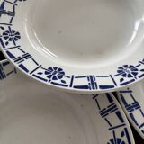 Set of 5 old earthenware plates Céranord St Amand - Made in France