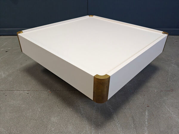Table basse vintage attribuée à Willy Rizzo, années 1970