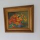 Huile sur panneau vintage signée Hourregue - bouquet de fleurs
