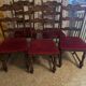 6 antique wooden and fabric chairs