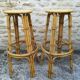 Bamboo tiki bar and two stools