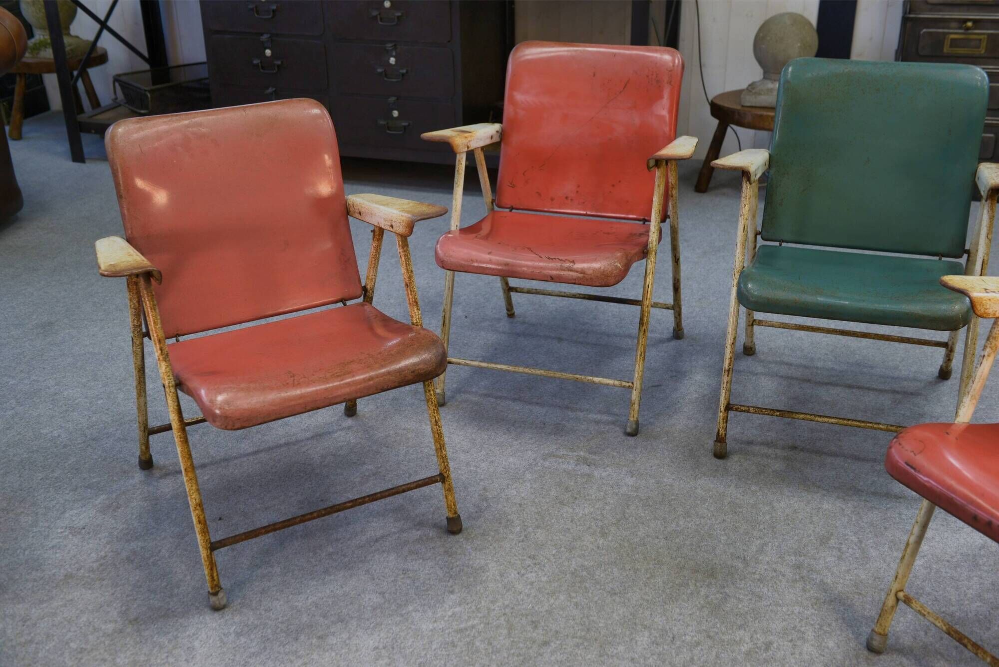 Folding chairs by Russel Wright for Samsonite Chairs 1960s