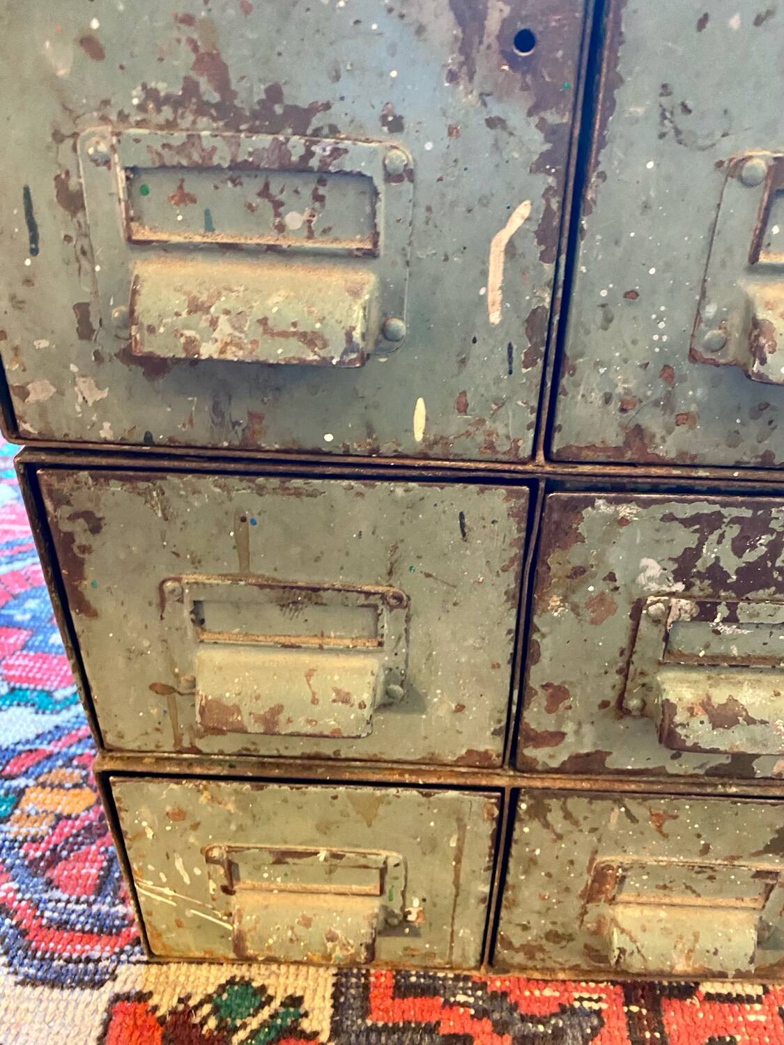 Set of 3 double industrial metal storage lockers