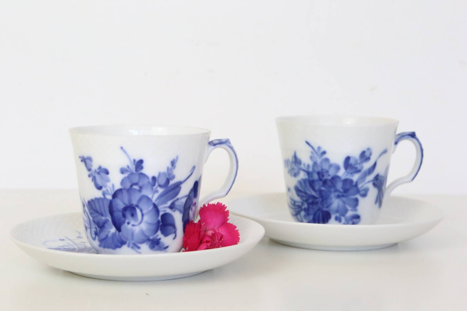 Pair of Blue Flowers Royal Copenhagen cups