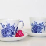 Pair of Blue Flowers Royal Copenhagen cups