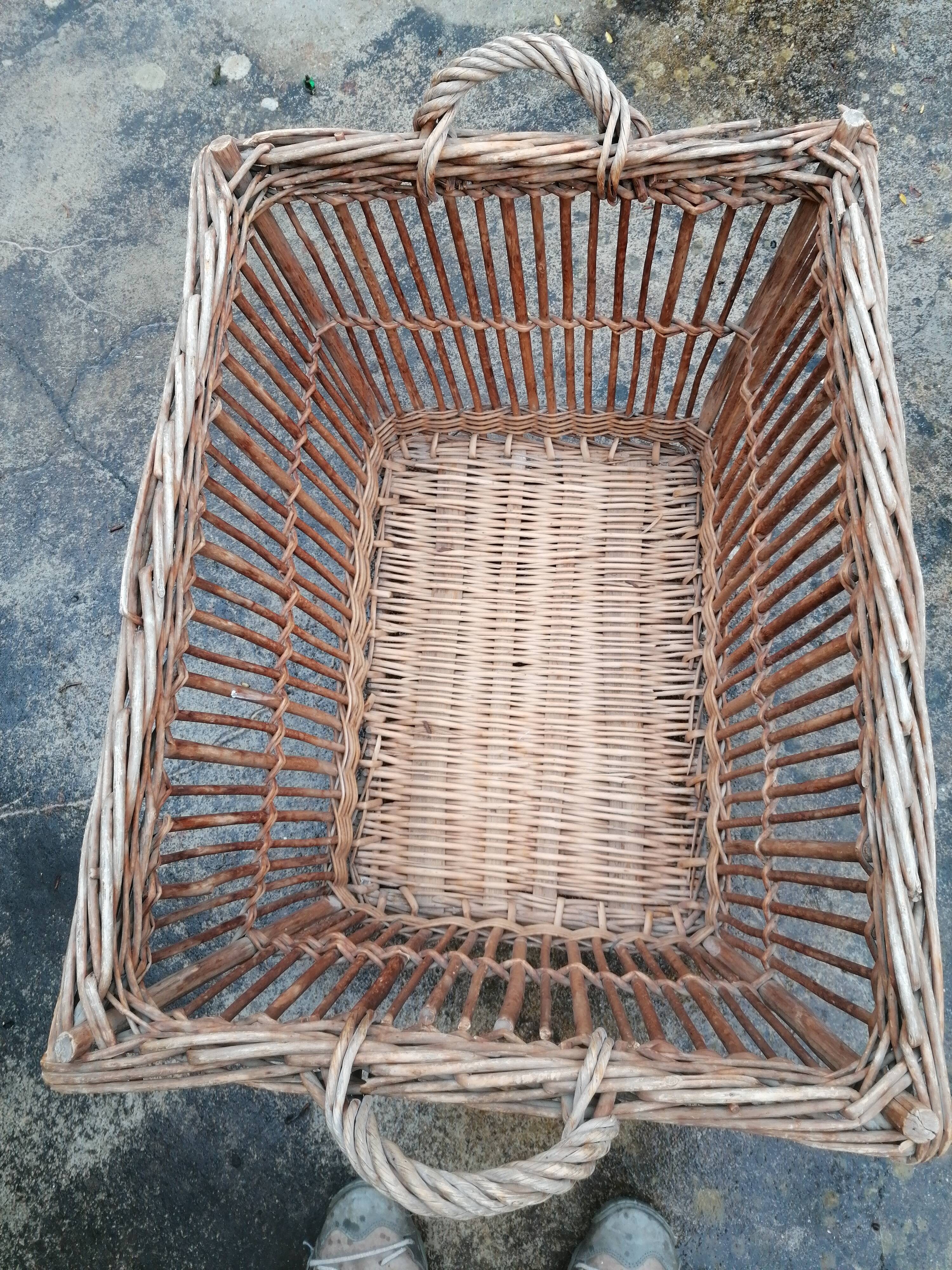 Antique wicker laundry basket