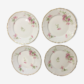 Lot de 4 assiettes à entremets en porcelaine