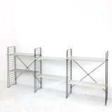 Tomado floor shelf in shades of gray