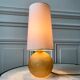 Art deco amber glass lamp and cylindrical lampshade 30s