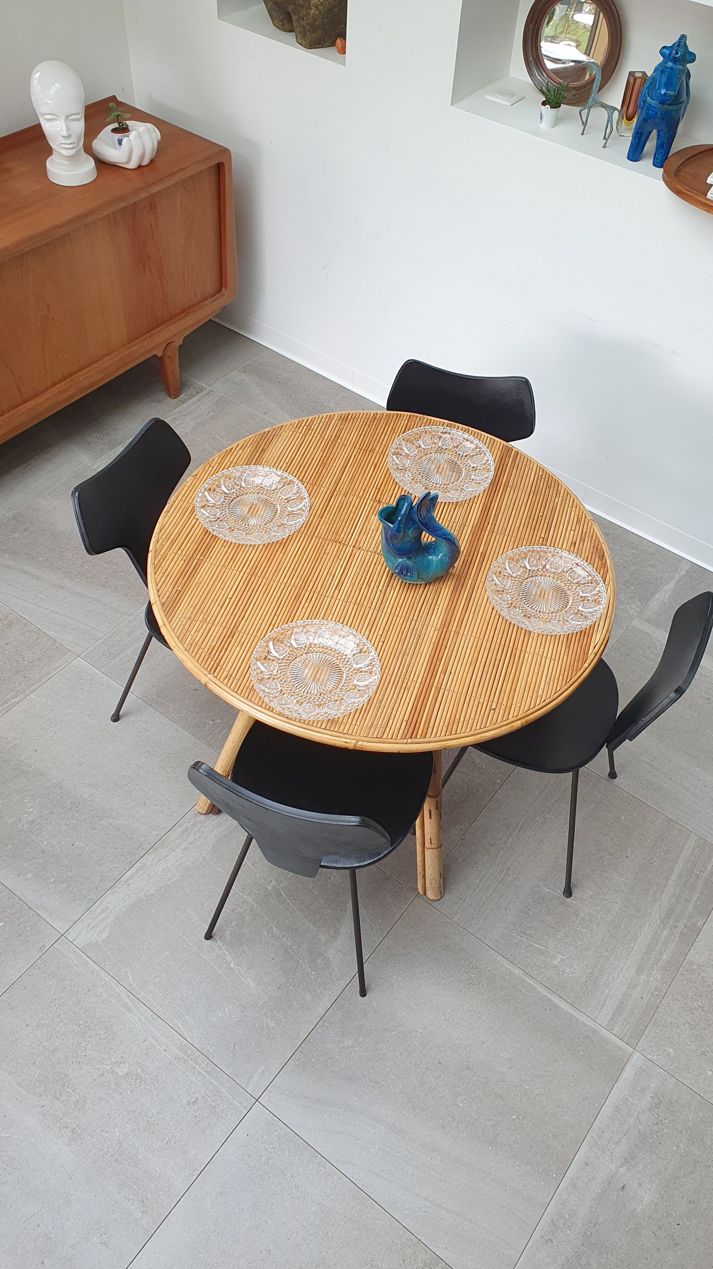 Rattan dining table from the 60s