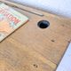 Pupitre d'école double et son banc en bois