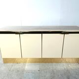Crédence vintage laquée et laiton, 1980