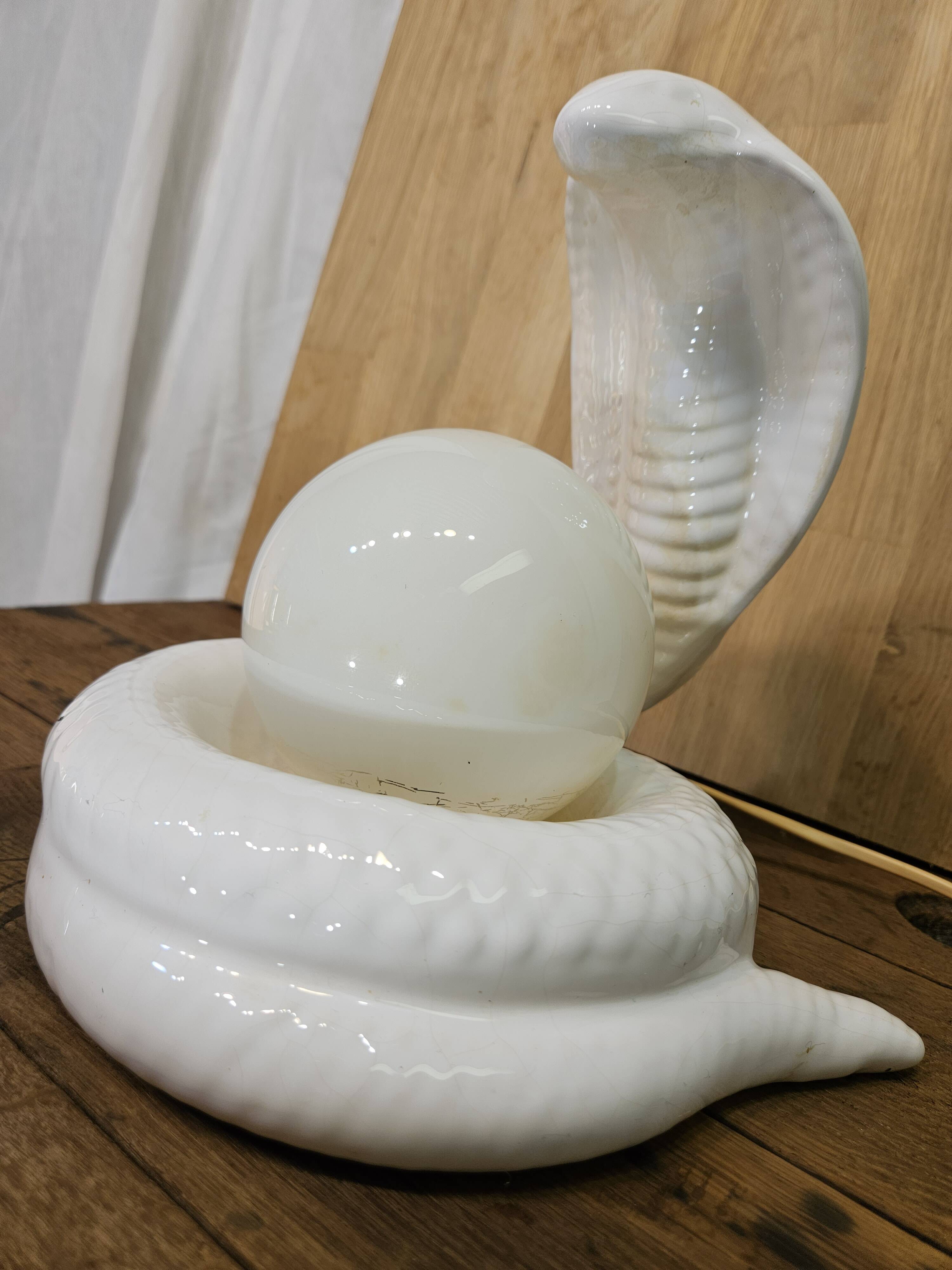 Cobra snake lamp 1970 1980 Avobin Italy