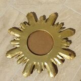 Mirror sun wood and resin 70s 45cm