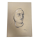Signed drawing, charcoal study of a woman's face for workshop plaster.